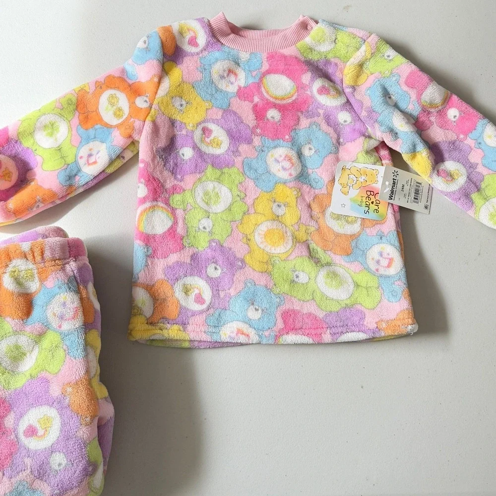 Care Bears Baby Snugit Pajama Set Pink Multi Fleece 24M NWT New